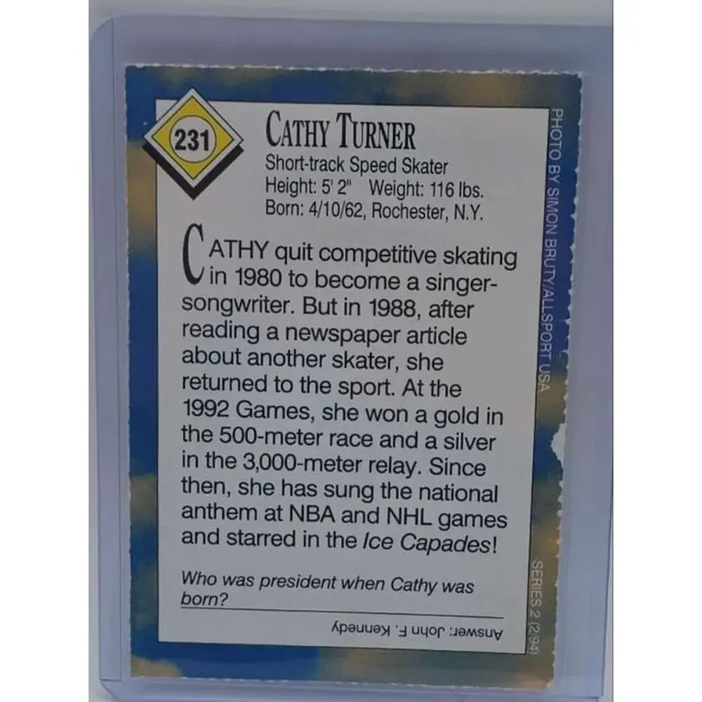 1994 Sports Illustrated for Kids #231 Cathy Turner Card